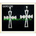 CRYSTAL RHINESTONE CROSS EARRINGS